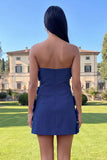 Strapless Hot Pink Bodycon Homecoming Dress with 3D Flowers