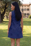 Hot Pink High Neck A-Line Homecoming Dress with 3D Flowers