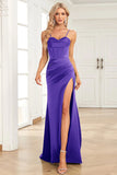 Royal Blue Spaghetti Straps Mermaid Prom Dress