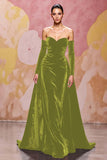 Sweetheart Dark Red Velvet A Line Long Evening Dress