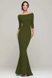 Black Mermaid Bateau Neck Long Formal Dress