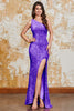 Load image into Gallery viewer, Gold Mermaid One Shoulder Sequins Long Prom Dress