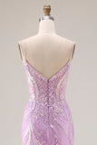 Mermaid Sequins Corset Long Mint Green Prom Dress with Embroidery