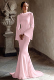 Ivory Mermaid Cowl Neck Long Wedding Dress