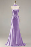 Strapless Champagne Two Piece Mermaid Beaded Convertible Long Prom Dress with a Neck Scarf