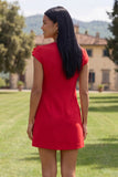 Yellow Round Neck Bodycon Homecoming Dress with 3D Flowers
