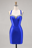 Corset Satin Bodycon Dark Green Cocktail Dress