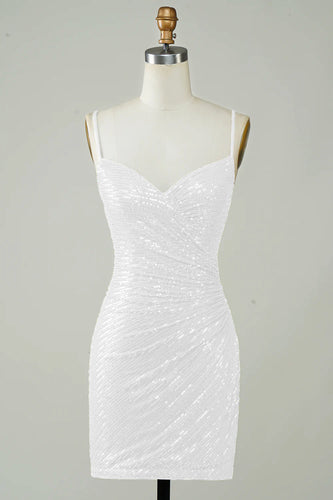 Sequins Bodycon Little White Dress