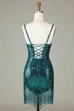 Sparkly Bodycon White Mini Cocktail Dress with Beading