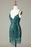 Sparkly Bodycon White Mini Cocktail Dress with Beading