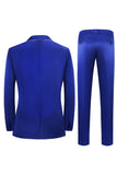 Royal Blue 3-Piece Shawl Lapel One Button Prom Suits