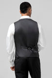 Black 3 Piece Shawl Lapel One Button Men's Wedding Suits