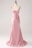 Load image into Gallery viewer, Blush Mermaid Spaghetti Straps Long Prom Dress
