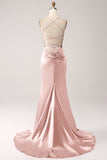 Dusty Sage Mermaid Spaghetti Straps Long Prom Dress