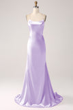 Dusty Sage Mermaid Spaghetti Straps Long Prom Dress