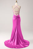 Blush Mermaid Spaghetti Straps Long Prom Dress