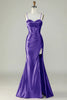 Load image into Gallery viewer, Royal Blue Spaghetti Straps Mermaid Long Prom Dress With Slit