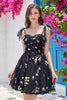 Load image into Gallery viewer, Cute A Line Spaghetti Straps Champagne Graduation Dress with Embroidery