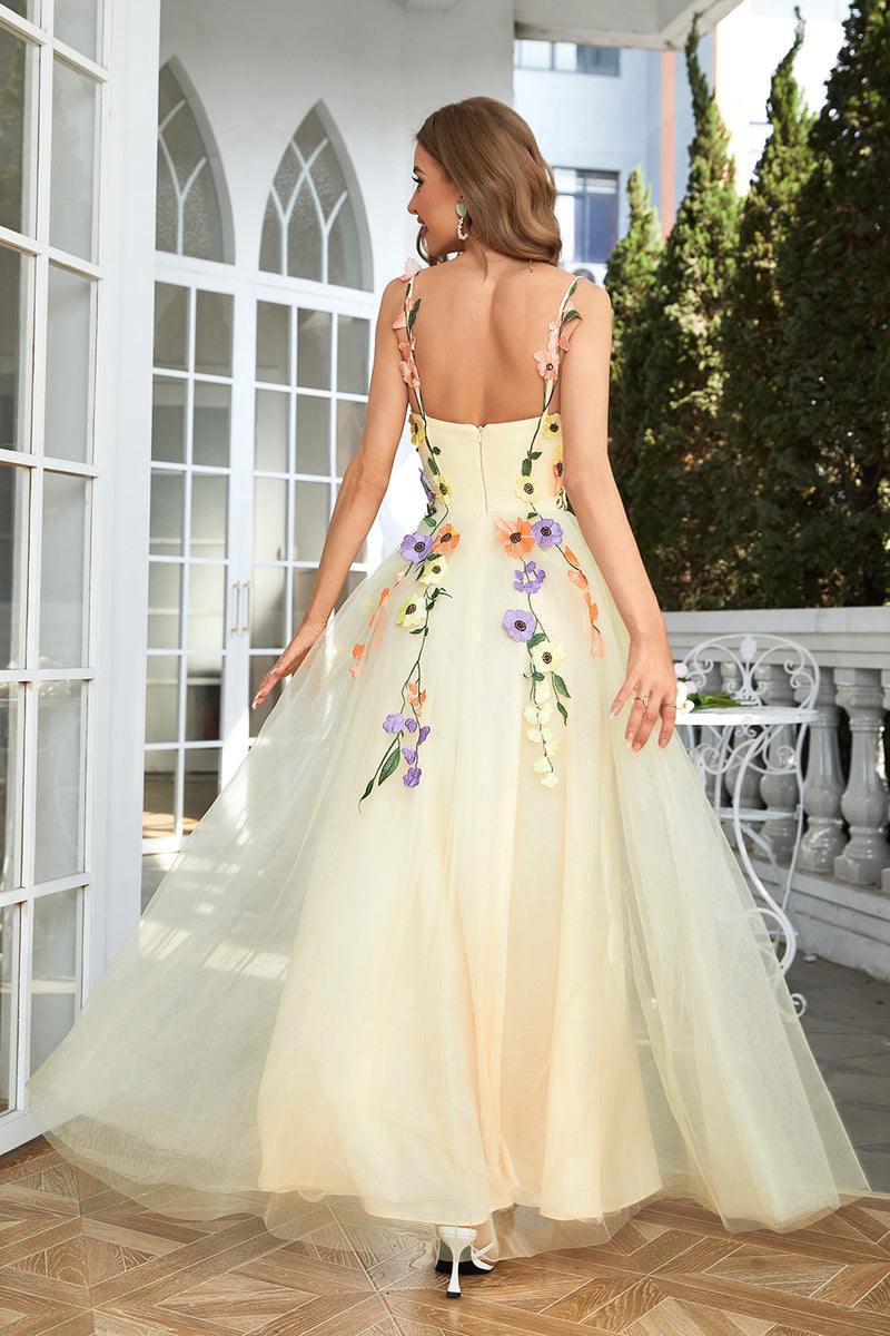 Load image into Gallery viewer, Elegant A Line Champagne Plus Size Prom Dress with Appliques
