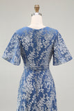 Burnout Velvet Golden Purple A Line Mother of the Bride Dress