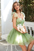 Load image into Gallery viewer, Sweetheart Green A Line Cocktail Dress with Beading
