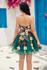 Load image into Gallery viewer, Champagne Strapless Graduation Dress with 3D Flowers