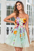 Load image into Gallery viewer, Champagne Strapless Graduation Dress with 3D Flowers