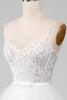 Load image into Gallery viewer, Sparkly White A-Line Tiered Long Corset Prom Dress With Slit