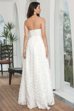 White High Low Flower Sweetheart Graduation Party Dress