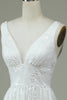 Load image into Gallery viewer, Ivory Lace V-Neck Wedding Dress with Slit