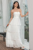 Load image into Gallery viewer, Simple White Pleated Tiered Engagement Party Dress