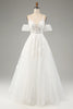 Load image into Gallery viewer, Ivory A-Line Tulle Spaghetti Straps Wedding Dress with Appliques