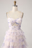 Load image into Gallery viewer, Lavender Flower Tiered Princess Prom Dress with Pleated
