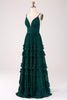 Load image into Gallery viewer, Spaghetti Straps Tiered Prom Dress with Pleated