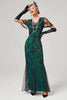 Load image into Gallery viewer, Sequins Black Long 1920s Dress