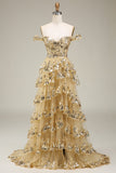 Princess A Line Off the Shoulder Pink Long Prom Dress with Appliques