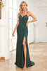 Load image into Gallery viewer, Mermaid Spaghetti Straps Navy Long Prom Dress with Beading
