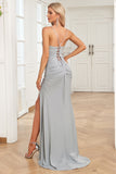 Mermaid Spaghetti Straps Dark Green Long Prom Dress with Criss Cross Back