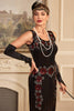 Load image into Gallery viewer, Black Sleeveless Sequins 1920s Flapper Dress with Fringes