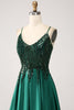 Load image into Gallery viewer, Dark Green A-Line Spaghetti Straps Long Prom Dress