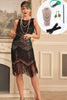 Load image into Gallery viewer, Sparkly Ombre Fringed Tiered 1920s Dress with Accessories Set