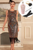 Load image into Gallery viewer, Sparkly Golden Fringes Flapper Dress with 20s Accessories