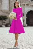Ivory A-Line Satin Midi Engagement Dress