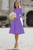 Ivory A-Line Satin Midi Engagement Dress
