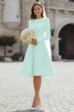 Ivory A-Line Satin Midi Engagement Dress