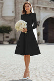 Ivory A-Line Satin Midi Engagement Dress