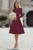 Ivory A-Line Satin Midi Engagement Dress