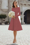 Ivory A-Line Satin Midi Engagement Dress