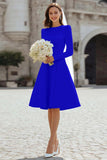 Ivory A-Line Satin Midi Engagement Dress