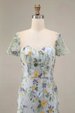 Floral Mauve Sheath Midi Wedding Guest Dress with Sleeves